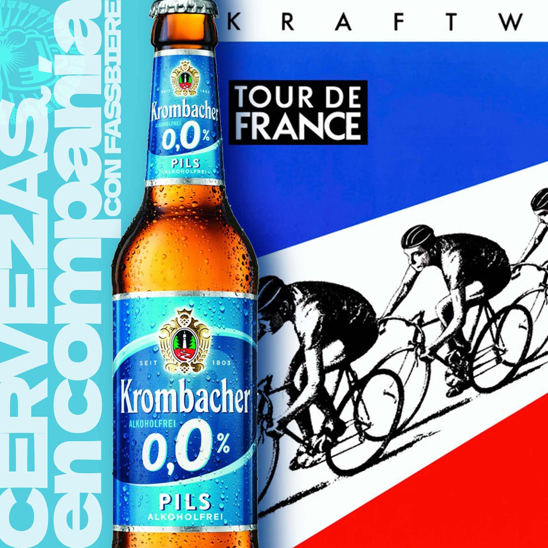 Cervezas en compañía: Krombacher 0.0% con “Tour de France” de Kraftwerk.