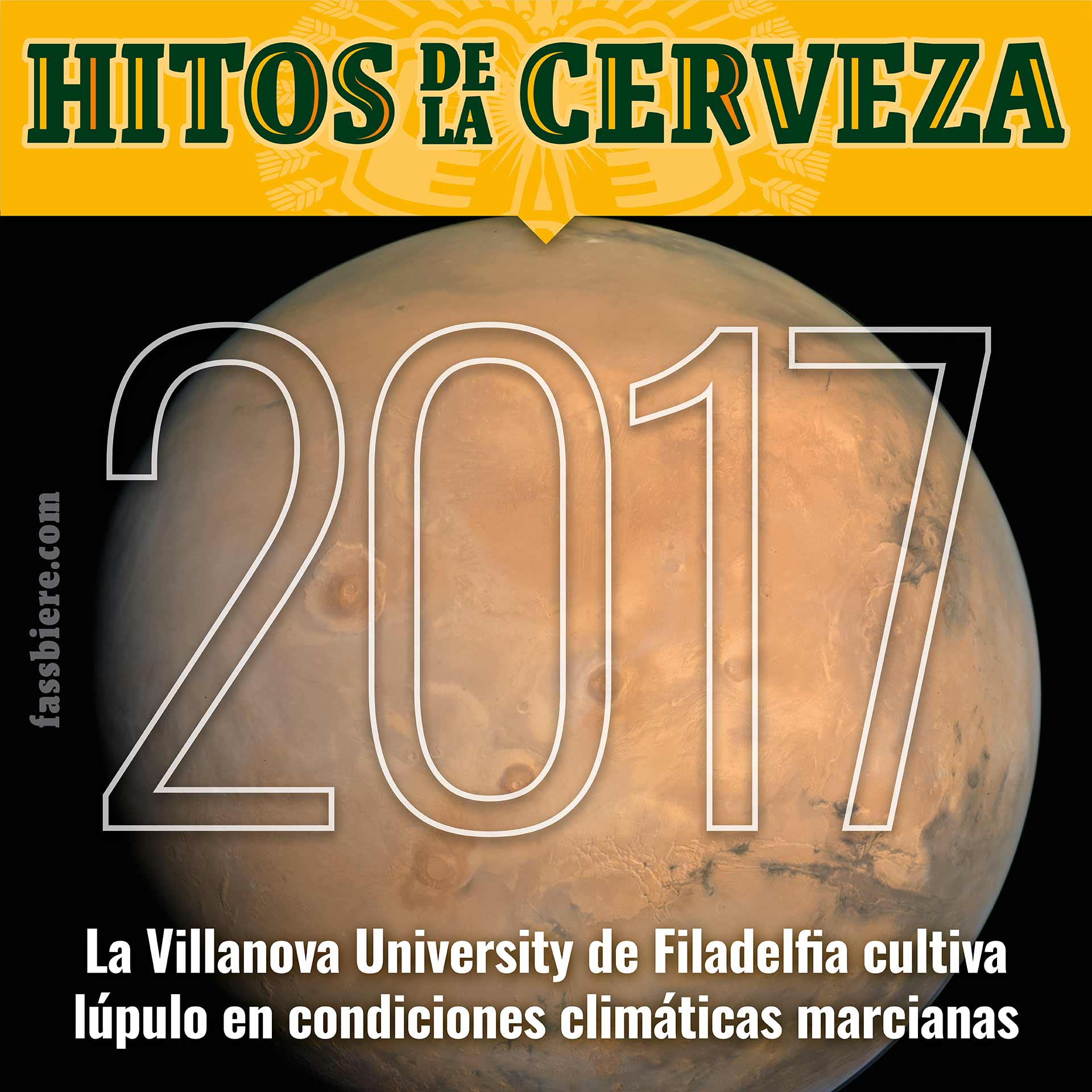 Historia de la cerveza: 2017, en la Villanova University cultivan lúpulo simulando el clima de Marte